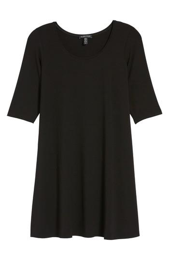Women's Eileen Fisher Scoop Neck Jersey Tunic, Size - Black