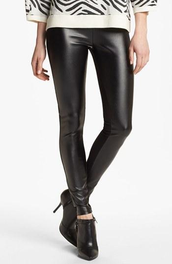 Nordstrom 'double Trouble' Knit & Faux Leather Leggings