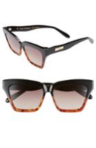 Women's Sonix Half Half 54mm Cat Eye Sunglasses - Black Tortoise/ Brown Fade