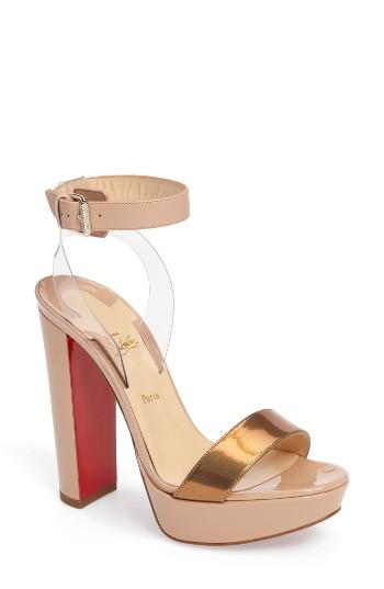 Women's Christian Louboutin Cherry Sandal .5us / 34.5eu - Beige