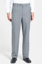 Men's Berle Self Sizer Waist Tropical Weight Flat Front Trousers X 34 - Grey