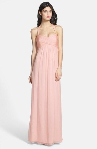 Women's Amsale Chiffon Halter Gown