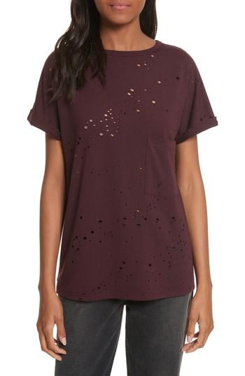 Women's Twenty Waverly Perforated Tee - Burgundy