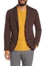 Men's Selected Homme Herrold Slim Fit Herringbone Jersey Blazer R - Brown