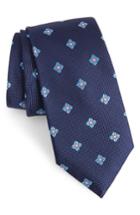 Men's Nordstrom Men's Shop Oxford Medallion Silk Tie, Size - Blue
