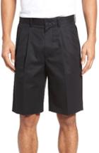 Men's Nordstrom Men's Shop Pleated Supima Cotton Shorts - Black