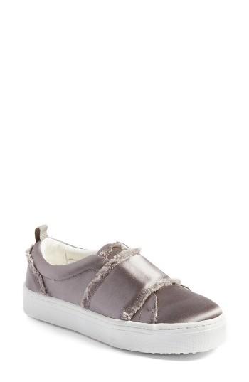 Women's Sam Edelman Levine Fringe Slip-on Platform Sneaker M - Grey