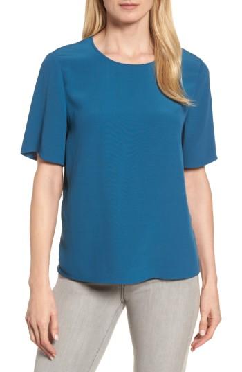 Women's Eileen Fisher Tencel Blend Top, Size - Blue/green