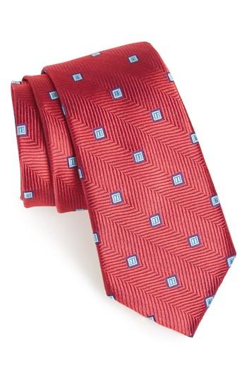Men's Nordstrom Men's Shop Blake Squares Geometric Silk Tie, Size - Red