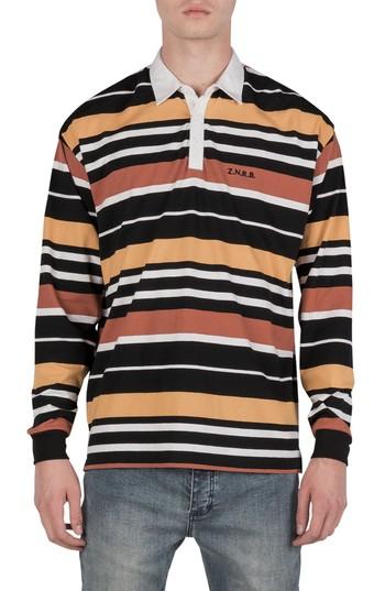 Men's Zaberobe Initials Rugby Polo - Black