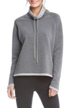 Women's Karen Kane Drawstring Neck Contrast Trim Sweatshirt - Grey