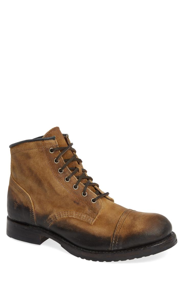 Men's Frye Logan Cap Toe Boot .5 M - Brown