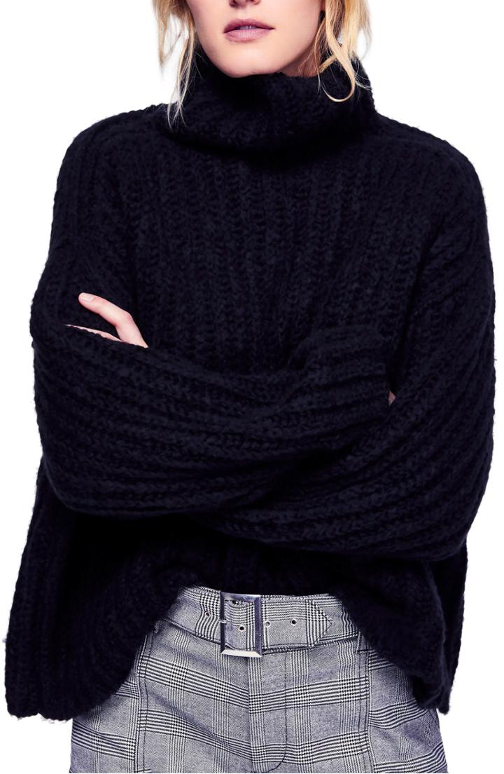 Women's Free People Fluffy Sweater - Black