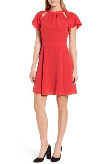 Women's Draper James Flutter Sleeve Dress - Red