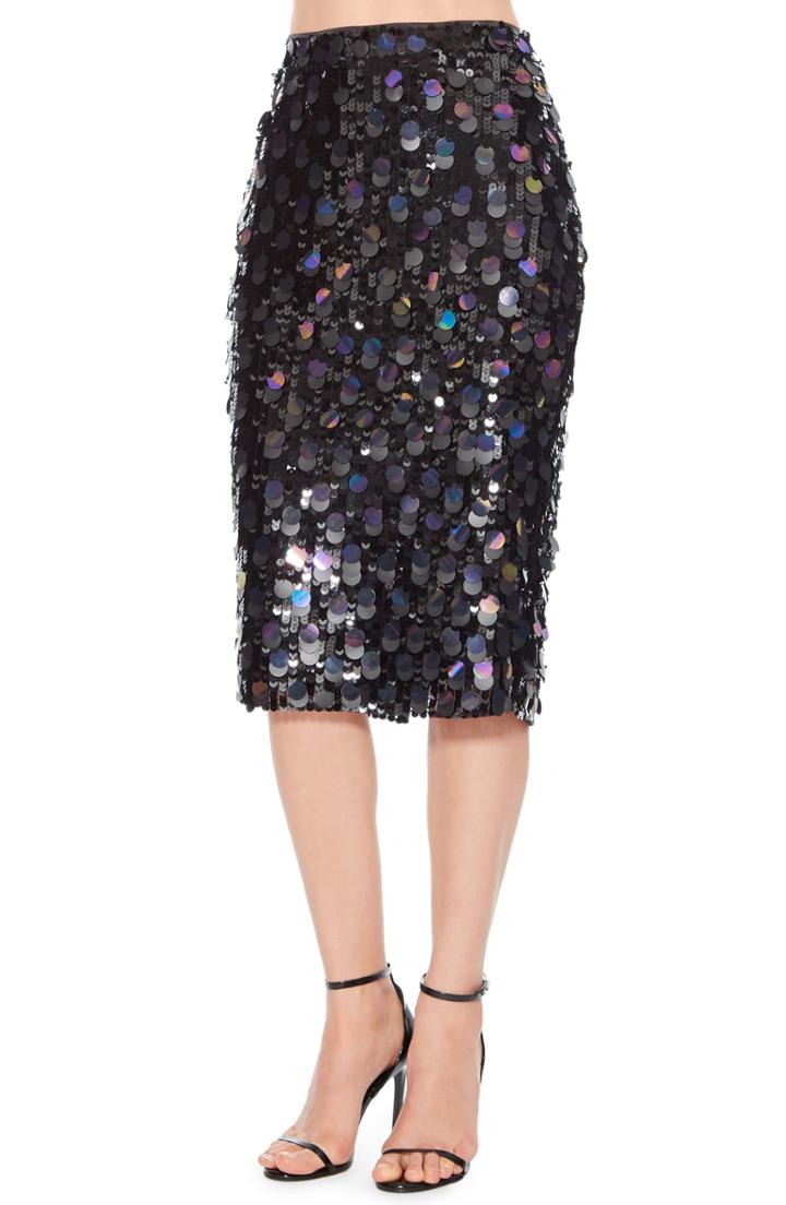 Women's Parker Glenda Sequin Pencil Skirt - Black