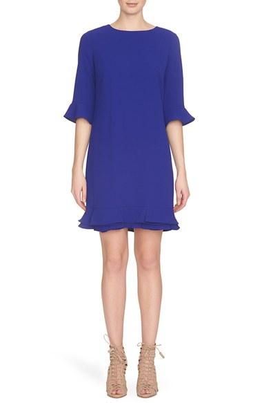 Women's Cece 'kate' Ruffle Hem Shift Dress - Blue
