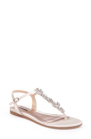 Women's Badgley Mischka Sissi Crystal Embellished Sandal M - White