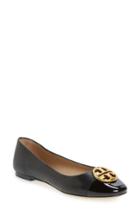 Women's Tory Burch Chelsea Cap Toe Ballet Flat .5 M - Black