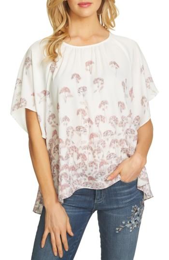 Women's Cece Wisteria Print Blouse - White