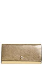 Women's Alexander Mcqueen Leather Travel Wallet - Metallic