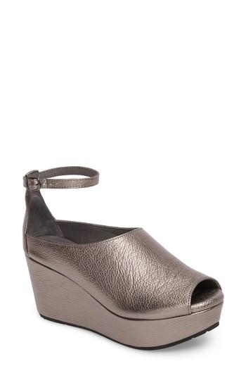 Women's Chocolat Blu Walter Ankle Strap Wedge Sandal M - Grey