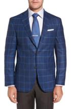 Men's David Donahue Connor Classic Fit Plaid Sport Coat R - Blue