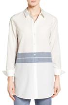 Women's Nordstrom Collection Placed Stripe Tunic Shirt