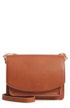 Sole Society 'michelle' Faux Leather Crossbody Bag - Brown