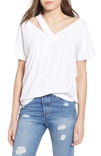 Women's Bp. Asymmetrical Neckline Tee, Size - White
