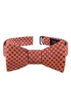Men's Ted Baker London Grid Silk Bow Tie, Size - Orange