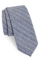 Men's 1901 Palomar Stripe Cotton Skinny Tie, Size - Blue