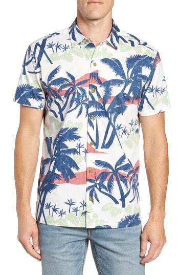 Men's Kahala Shady Day Trim Fit Sport Shirt - White