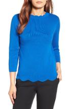 Women's Halogen Scallop Edge Sweater - Blue