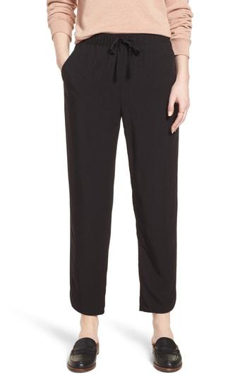 Women's Madewell Drawstring Track Trousers, Size - Black