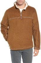 Men's True Grit Faux Fur Lined Fleece Quarter Zip Pullover - Beige