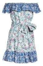 Women's Clover And Sloane Floral Off The Shoulder Dress - Blue
