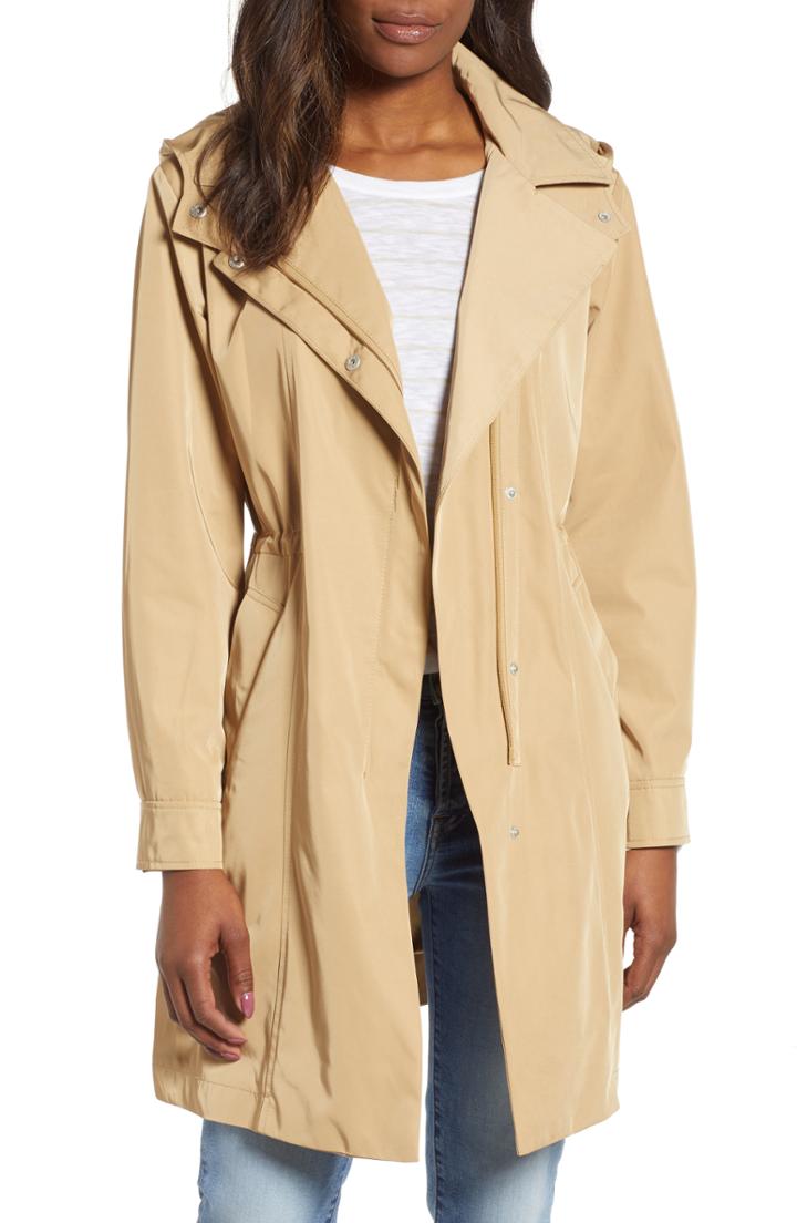 Women's Kristen Blake Tech Hooded Trench Coat - Beige