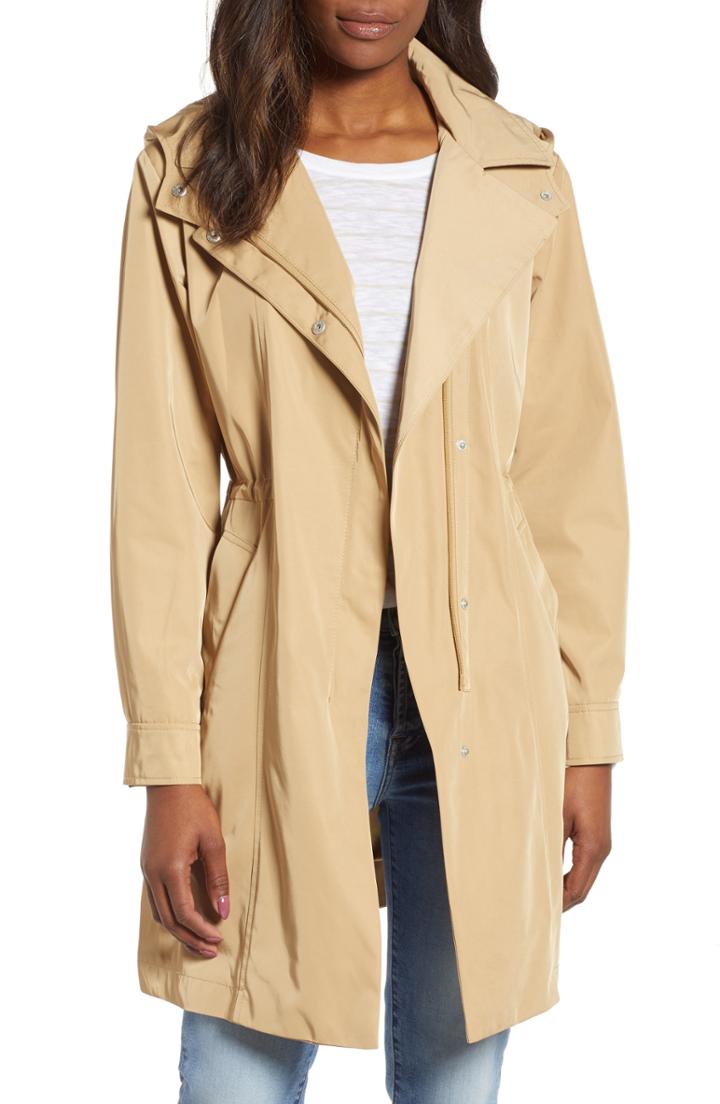 Women's Kristen Blake Tech Hooded Trench Coat - Beige