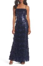 Women's Eliza J Sequin Petal Spaghetti Strap Gown - Blue