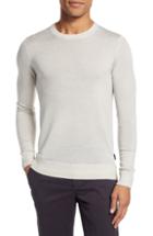 Men's Ted Baker London Newabtt Garment Dyed Wool Sweater (l) - White