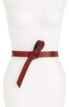 Women's Treasure & Bond X Something Navy Tie Knot Leather Belt - Cognac
