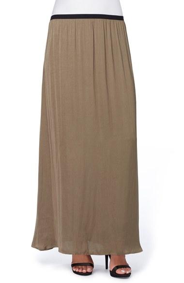 Women's Catherine Catherine Malandrino Cole Hammered Charmeuse Maxi Skirt