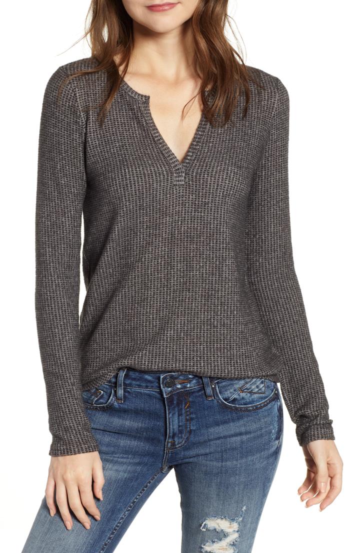 Women's Socialite Cozy Rib Knit Top - Grey