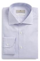 Men's Canali Regular Fit Grid Dress Shirt .5 - Blue