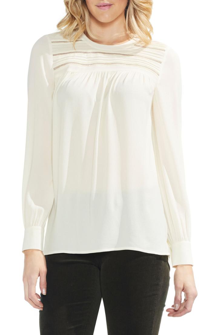 Women's Vince Camuto Pintuck Yoke Top - White