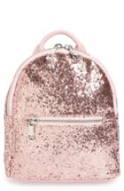 Mali + Lili Glitter Faux Leather Backpack - Pink