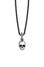 Men's King Baby 'hamlet' Sterling Silver & Onyx Skull Pendant Necklace