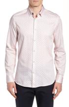 Men's Ted Baker London Pimlitt Geometric Pattern Sport Shirt (xl) - Pink