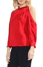 Women's Vince Camuto Asymmetrical Cold Shoulder Blouse, Size - Red