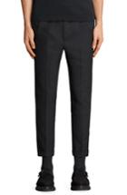 Men's Allsaints Tallis Pleated Cotton & Wool Trousers - Grey